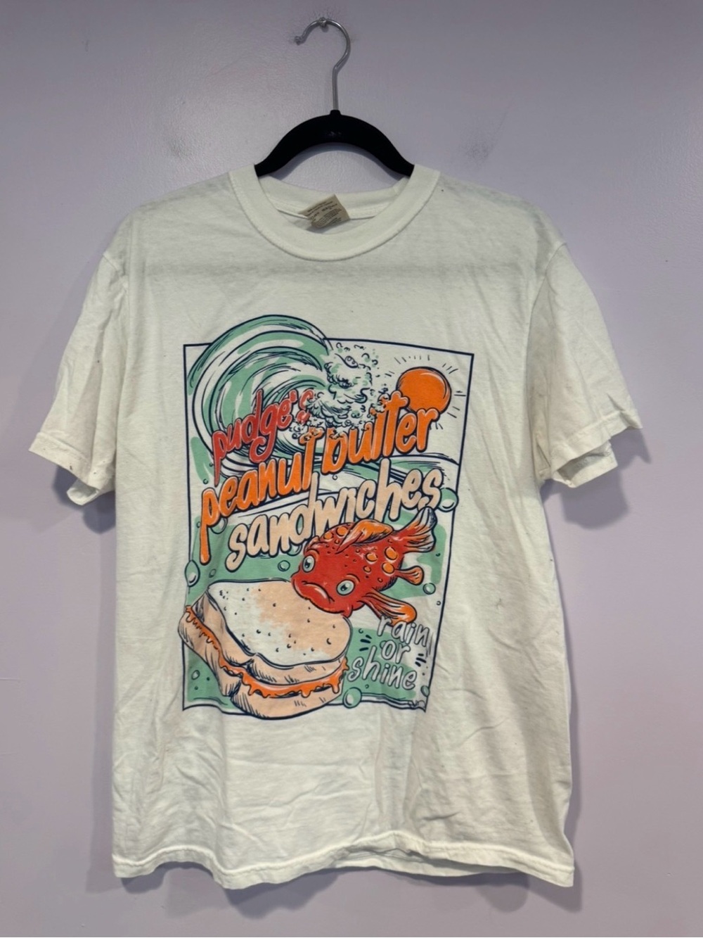 Disney Lilo and Stitch Pudge‎ Sandwiches white graphic tee